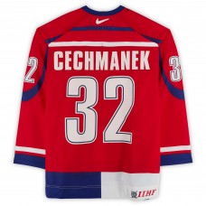 Roman Čechmánek Team Czech Republic Fanatics Authentic Game-Used #32 Red Nike Jersey from the 2004 World Cup of Hockey