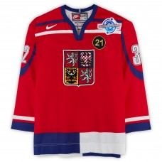 Roman Čechmánek Team Czech Republic Fanatics Authentic Game-Used #32 Red Nike Jersey from the 2004 World Cup of Hockey