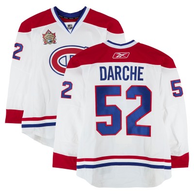 Mathieu Darche Montreal Canadiens Fanatics Authentic Player-Issued #52 White Reebok Jersey vs. Calgary Flames on February 20, 2011 - NHL Heritage Classic