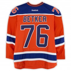 Ben Betker Edmonton Oilers Fanatics Authentic Player-Issued #76 Orange Reebok Jersey vs. Winnipeg Jets on October 23, 2016 - NHL Heritage Classic