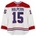 Jeff Halpern Montreal Canadiens Fanatics Authentic Practice-Used #15 White Reebok Jersey vs. Calgary Flames on February 20, 2011 - NHL Heritage Classic - Worn During Warm-Ups