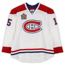 Jeff Halpern Montreal Canadiens Fanatics Authentic Practice-Used #15 White Reebok Jersey vs. Calgary Flames on February 20, 2011 - NHL Heritage Classic - Worn During Warm-Ups