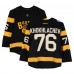 Alexander Khokhlachev Boston Bruins Fanatics Authentic Practice-Used #76 Black Reebok Jersey vs. Montreal Canadiens on January 1, 2016 - NHL Winter Classic - Worn During Warm-Ups