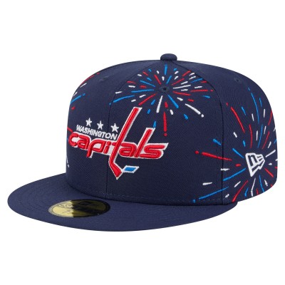 Бейсболка Washington Capitals New Era Navy Americana Fireworks 59FIFTY