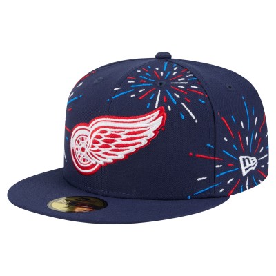 Бейсболка Detroit Red Wings New Era Navy Americana Fireworks 59FIFTY