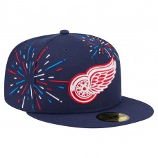 Бейсболка Detroit Red Wings New Era Navy Americana Fireworks 59FIFTY Бейсболка Detroit Red Wings New Era Navy Americana Fireworks 59FIFTY