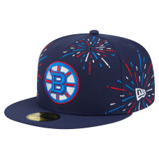 Бейсболка Boston Bruins New Era Navy Americana Fireworks 59FIFTY