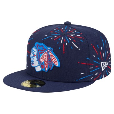 Бейсболка Chicago Blackhawks New Era Navy Americana Fireworks 59FIFTY