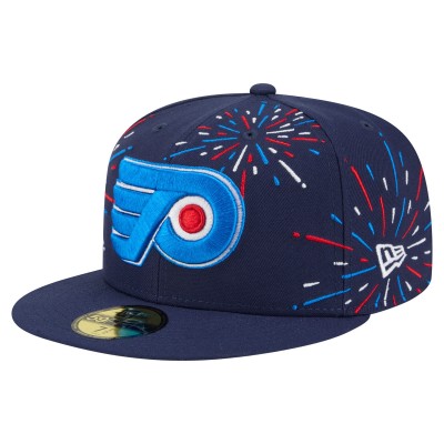Бейсболка Philadelphia Flyers New Era Navy Americana Fireworks 59FIFTY