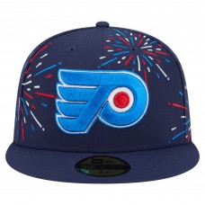 Бейсболка Philadelphia Flyers New Era Navy Americana Fireworks 59FIFTY