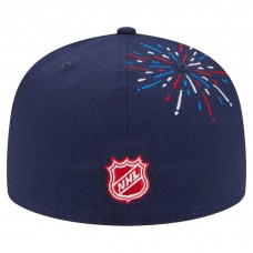 Бейсболка New Jersey Devils New Era Navy Americana Fireworks 59FIFTY