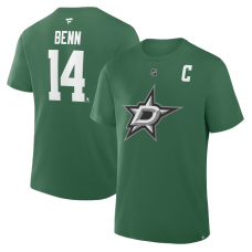 Dallas Stars Jamie Benn Fanatics Kelly Green Captain Authentic Stack Name & Number T-Shirt