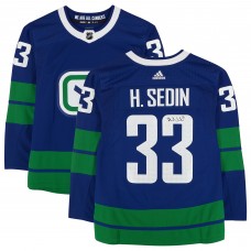 Henrik Sedin Vancouver Canucks Autographed Fanatics Authentic Blue Alternate adidas Authentic Jersey
