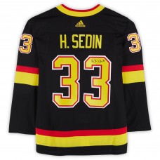 Henrik Sedin Vancouver Canucks Autographed Fanatics Authentic Black Alternate adidas Authentic Jersey