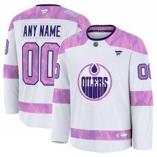 Именная игровая джерси Edmonton Oilers Fanatics White 2024 Hockey Fights Cancer Practice Именная игровая джерси Edmonton Oilers Fanatics White 2024 Hockey Fights Cancer Practice