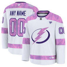 Именная джерси Tampa Bay Lightning Fanatics White 2024 Hockey Fights Cancer Practice