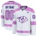 Джерси Nashville Predators Fanatics White 2024 Hockey Fights Cancer Custom Practice