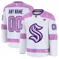 Джерси Seattle Kraken Fanatics White 2024 Hockey Fights Cancer Custom Practice Джерси Seattle Kraken Fanatics White 2024 Hockey Fights Cancer Custom Practice