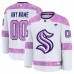Джерси Seattle Kraken Fanatics White 2024 Hockey Fights Cancer Custom Practice Джерси Seattle Kraken Fanatics White 2024 Hockey Fights Cancer Custom Practice