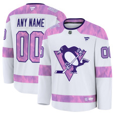Именная джерси Pittsburgh Penguins Fanatics White 2024 Hockey Fights Cancer Practice Именная джерси Pittsburgh Penguins Fanatics White 2024 Hockey Fights Cancer Practice