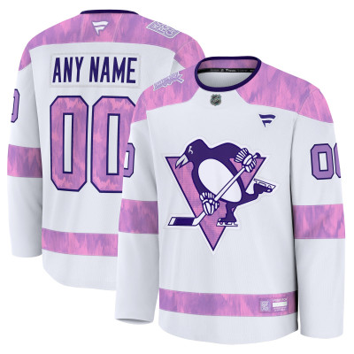 Именная джерси Pittsburgh Penguins Fanatics White 2024 Hockey Fights Cancer Practice