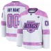Джерси Los Angeles Kings Fanatics White 2024 Hockey Fights Cancer Custom Practice