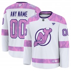 Джерси New Devils Fanatics White 2024 Hockey Fights Cancer Custom Practice Джерси New Devils Fanatics White 2024 Hockey Fights Cancer Custom Practice
