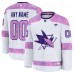 Джерси San Jose Sharks Fanatics White 2024 Hockey Fights Cancer Custom Practice