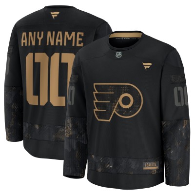 Джерси Philadelphia Flyers Fanatics Black 2024 Military Appreciation Custom Practice