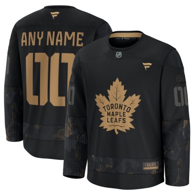 Джерси Toronto Maple Leafs Fanatics Black 2024 Military Appreciation Custom Practice