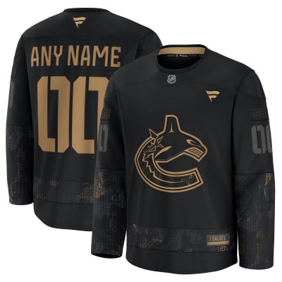 Джерси Vancouver Canucks Fanatics Black 2024 Military Appreciation Custom Practice