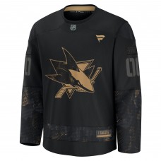 Джерси San Jose Sharks Fanatics Black 2024 Military Appreciation Custom Practice