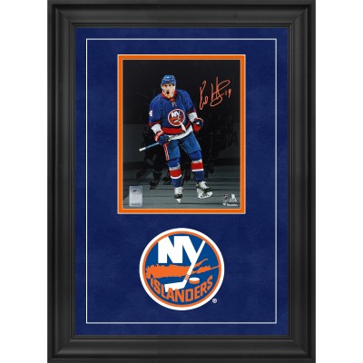 Bo Horvat New York Islanders Autographed Fanatics Authentic Deluxe Framed 8 x 10 Blue Jersey Spotlight Celebration Photograph