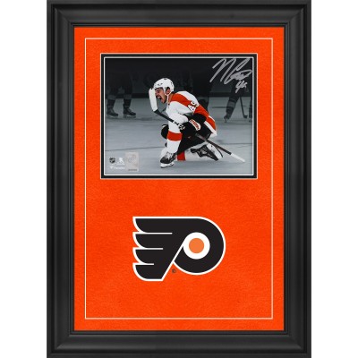 Noah Cates Philadelphia Flyers Autographed Fanatics Authentic Deluxe Framed 8 x 10 White Jersey Celebration Photograph