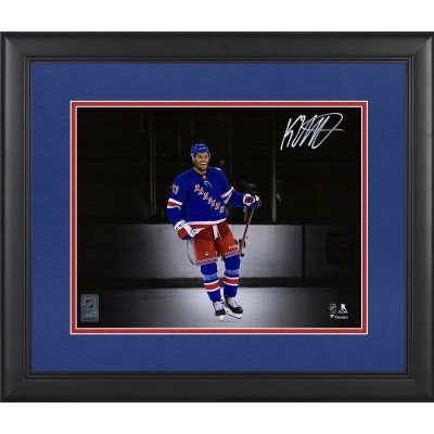 KAndre Miller New York Rangers Autographed Fanatics Authentic Framed 11 x 14 Blue Jersey Spotlight Celebration Photograph - Limited Edition of 79