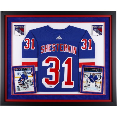 Igor Shesterkin New York Rangers Autographed Fanatics Authentic Deluxe Framed Blue adidas Authentic Jersey