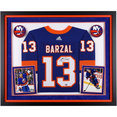 Mathew Barzal New York Islanders Autographed Fanatics Authentic Deluxe Framed Autographed Royal adidas Authentic Jersey
