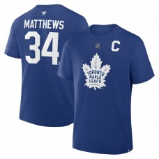 Toronto Maple Leafs Auston Matthews Fanatics Blue Authentic Stack Name & Number T-Shirt