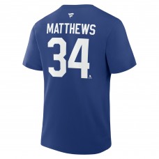 Toronto Maple Leafs Auston Matthews Fanatics Blue Authentic Stack Name & Number T-Shirt