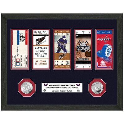 Washington Capitals Highland Mint 50th Anniversary Ticket Collection 12 x 15 Silver Coin Photo Mint