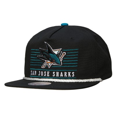 Бейсболка San Jose Sharks Mitchell & Ness Black Ascend Deadstock