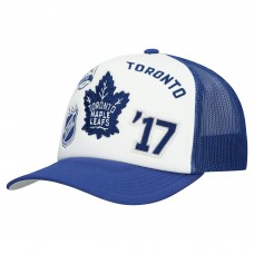 Бейсболка Toronto Maple Leafs Mitchell & Ness White/Blue Gridlock Trucker
