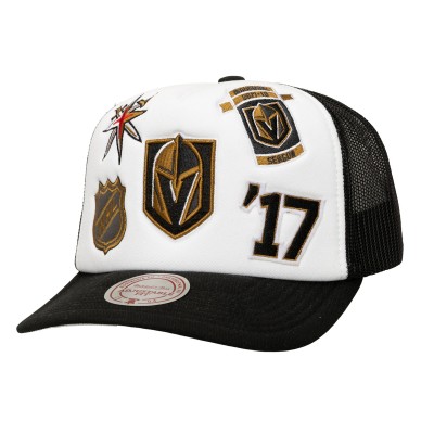 Бейсболка Vegas Golden Knights Mitchell & Ness White/Black Gridlock