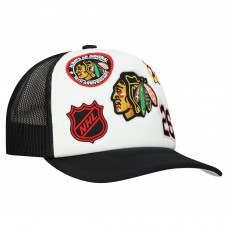 Бейсболка Chicago Blackhawks Mitchell & Ness White/Black Gridlock Trucker