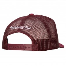 Бейсболка Colorado Avalanche Mitchell & Ness White/Burgundy Gridlock Trucker