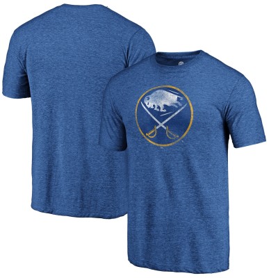 Buffalo Sabres Royal Distressed Logo Tri-Blend T-Shirt
