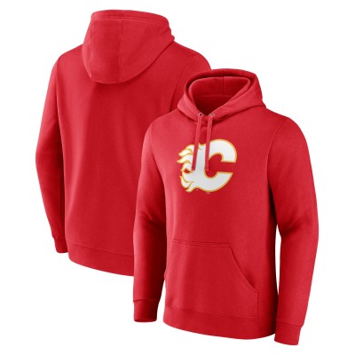 Calgary Flames Red Primary Logo Pullover Hoodie