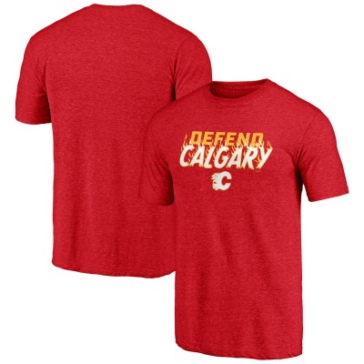 Calgary Flames Red Shoot to Score Tri-Blend T-Shirt