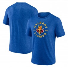Calgary Flames Blue Represent Tri-Blend T-Shirt