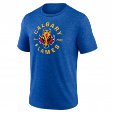 Calgary Flames Blue Represent Tri-Blend T-Shirt